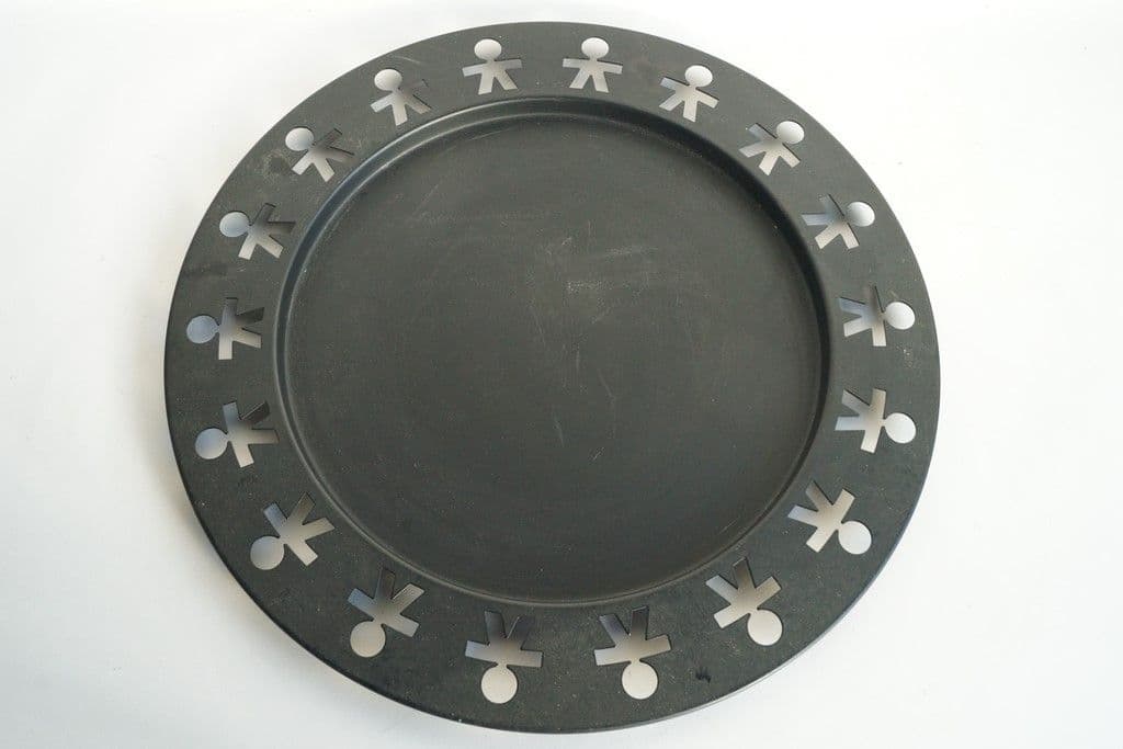 ALESSI Plateau rond Girotondo noir King-Kong 40 cm