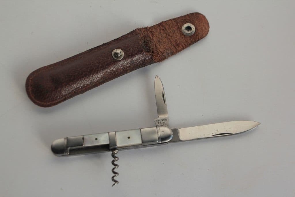 Ancien couteau de poche multifonctions nacre Solingen Stahl