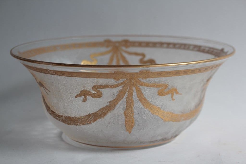 SAINT LOUIS Coupe cristal givré et doré